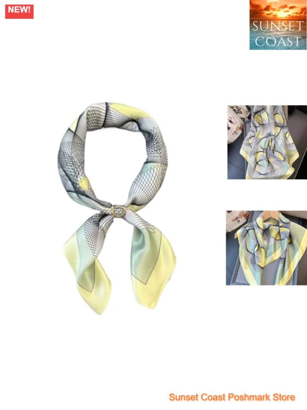 100% Mulberry Silk 21" Square Scarf, Luxury Fashion Bandana, Lightweight Head